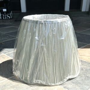 Sage green scalloped edge, pleated lampshade
